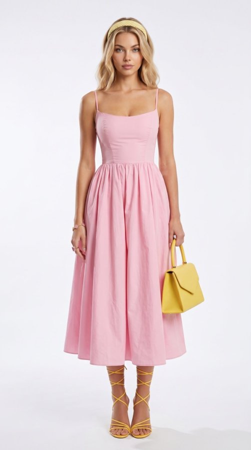 Conjunto de Vestido Midi de Elegância Francesa para Mulheres