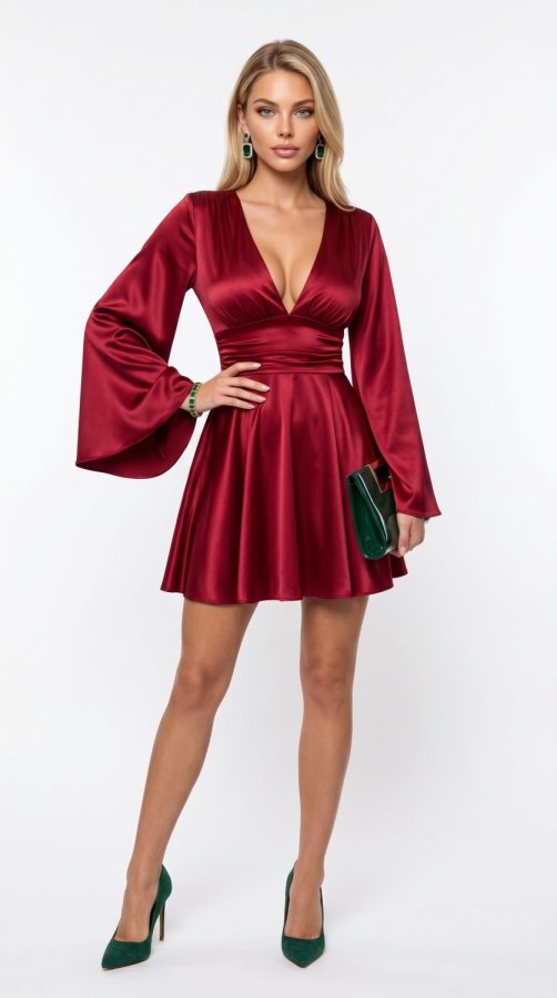 Smaragd & Rubin Luxus Cocktailkleid