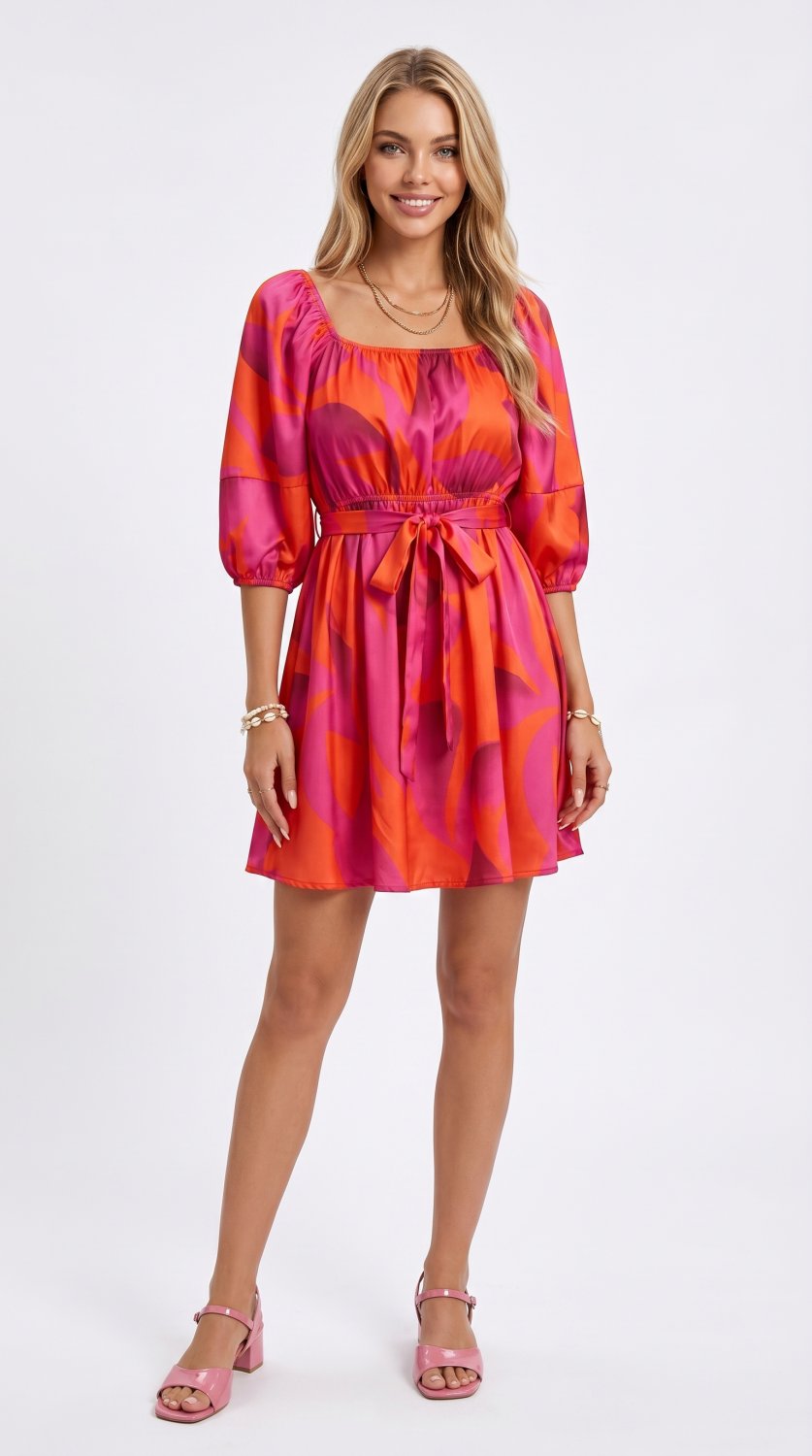 Vestido Resort Elegante Naranja para Mujer
