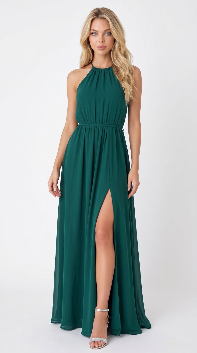 Women's Boho High-Slit Maxi Dress
