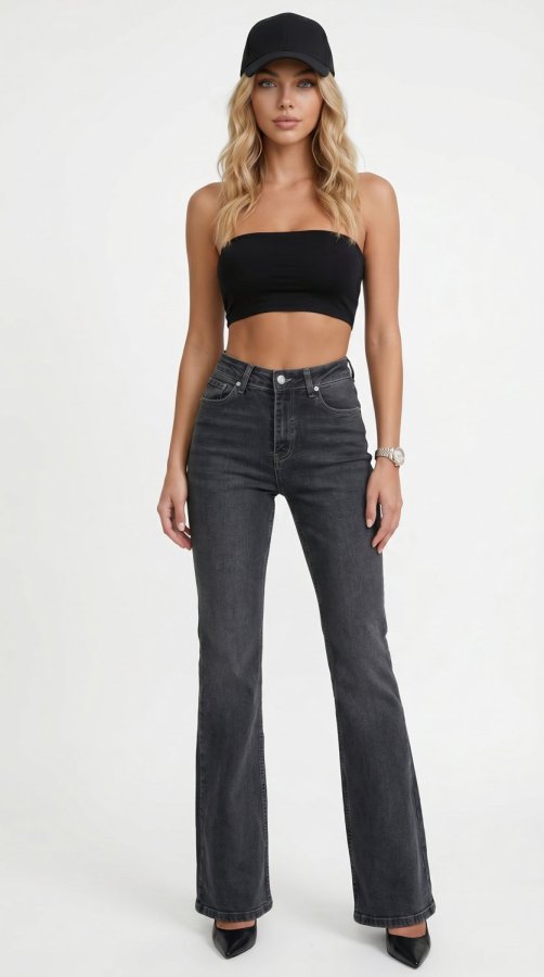 Women's Smart Casual Denim Flare Outfit
