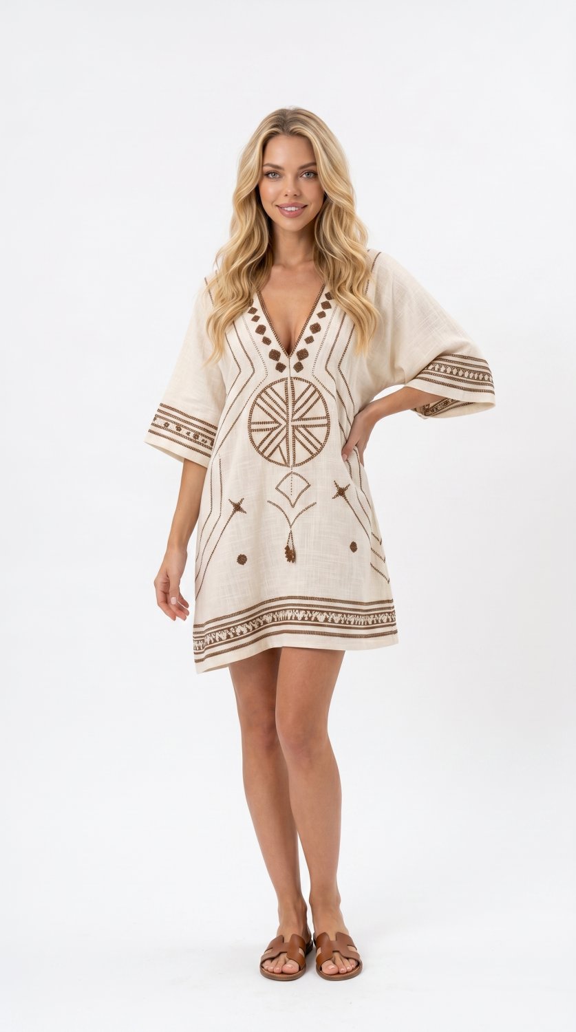 Women's Summer V-Neck Loose Beach Dress